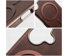 Oem GENTLEMAN MAG COVER dėklas suderinamas su MagSafe skirtas Apple iPhone 16 Pro Max rudos spalvos