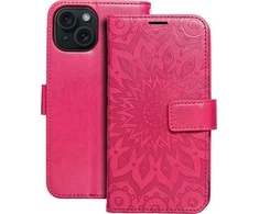 Telefono dėklas Oem MEZZO Book skirtas Iphone 15, rožinės spalvos