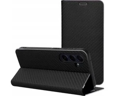 Dėklas Oem LUNA Book Carbon skirtas Xiaomi Redmi Note 14 PRO 5G / 14 PRO PLUS 5G juodos spalvos