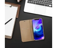 Dėklas Oem LUNA Book Gold skirtas Samsung Galaxy S25 Edge aukso spalvos