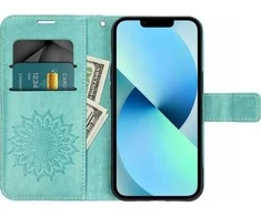 Oem MEZZO Book dėklas skirtas Xiaomi Redmi Note 14 PRO 5G / 14 PRO PLUS 5G mandala žalios spalvos