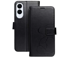 Oem MEZZO Book dėklas skirtas Samsung Galaxy S25 Edge teddy bear juodos spalvos