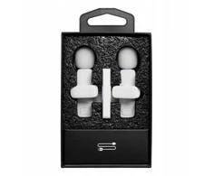 OEM belaidis prisegamas mikrofonas „Lightning“ dvigubas (2 komplekte) K1 baltas