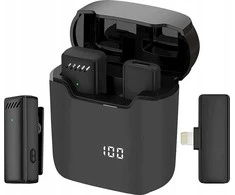 Oem Belaidis prisegamas mikrofonas „Lightning“ su įkrovimo dėklu S11 juodas