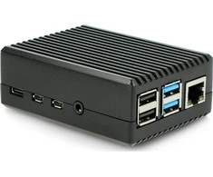 Oem Dėklas skirtas Raspberry Pi 4B - su išpjovomis - aliuminis - juodas