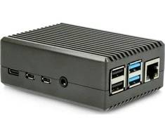 Oem Dėklas skirtas Raspberry Pi 4B - su išpjovomis - aliuminis - grafitas