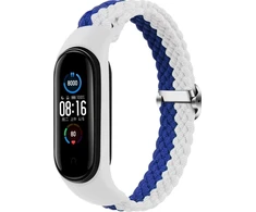 Telcon Mėlyna BRAIDED BAND SMART BAND M3/M4/M5/M6 Baltas-Mėlynas