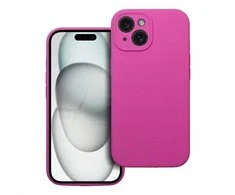 Oem iPhone 15 silikoninis dėklas 2 mm (kameros apsauga) rožinė