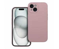 Oem dėklas, skirtas iPhone 15, silikoninis 2 mm (su fotoaparato apsauga), pudrinės rožinės spalvos