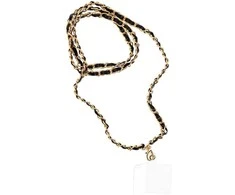OEM STRAP telefono virvelė, telefono pakabukas / laido ilgis 116 cm (58 cm kilpoje) / ant kaklo - juodas