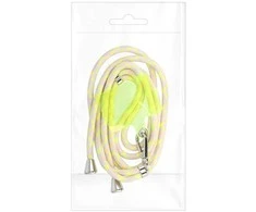 Dėklas OEM SWING (6 mm) telefono virvelė, reguliuojamo ilgio telefono pakabukas / laido ilgis 165 cm (maks. 82,5 cm kilpoje) / ant peties arba kaklo - pilka-geltona
