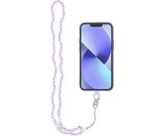 Dėklas OEM CRYSTAL DIAMOND telefono virvelė, telefono pakabukas / laido ilgis 74cm (37cm kilpoje) / ant kaklo - violetinė
