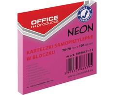 Office Products Lip.lapeliai 76x76/ 100 OFFp, neon rausvi