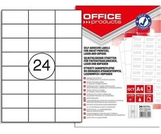 Office Products Etiketės Office Products A4 64,6x33,8 mm baltos (100)