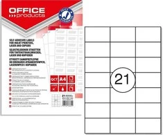 Office Products Etiketės Office Products A4 63,5x38,1 mm baltos (100)