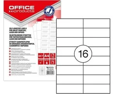 Office Products Etiketės Office Products A4 105x37mm baltos (100)