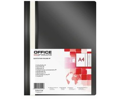 Office Products Plastikinis segtuvėlis, A4, skaidriu viršeliu, su įsegėle, juodos spalvos