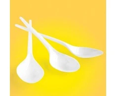 Office Products Plastikiniai šaukštai biuro gaminių, 17cm, 100 vnt, balta