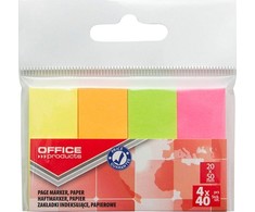 Office Products Lip.lapeliai 20x50mm,4x40lap.neon OFFp