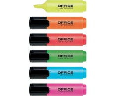 Žymekliai Office Products, 6 spalvų rinkinys
