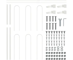 Sodo tvora 4 pcs Balta 6,8 x 0,8 m Miltelinis plienas