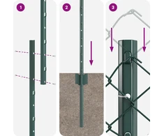 Tvora su stulpais Žalia 1.2 x 10 m Plienas 3336233