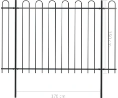 Sodo tvora su lankiniu viršumi, plienas, 714,5x150cm, juoda
