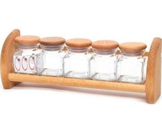 Okko Okko Spices Cruet Kit With Shelf 002701 5 Pc