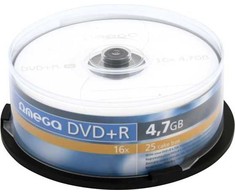 Omega DVD + R 4,7 GB 16x25 vienetai (56820)