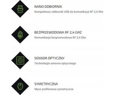 Pelė OMEGA OM229M belaidė, žalia