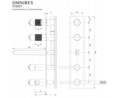 Voninės baterija Omnires OMNIRES CT8037/1CPB CONTOUR voninė baterija 5 angų, įleidžiama, šlifuota varinė