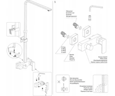 Omnires dušo komplektas PARMA SURFACE SHOWER SYSTEM CHROME