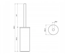 Omnires Tualeto šepetys juodas matinis OMNIRES MP60622BL MODERN PROJECT