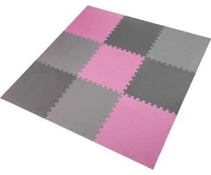 One Fitness Sudedamas kilimėlis treniruotėms HMS MP10 šviesiai pilkas-rožinis-tamsiai pilkas, 60x60x1.0cm (9 dalių)