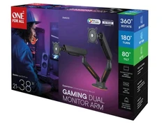 Laikiklis One For All DM8210 EXPERIENCE RGB, gaming, DUAL, juoda, 2x 21''-45'' 14kg