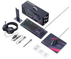 Onikuma TZ5008 5-in-1 Gaming Set: Klaviatūra ir pelė + Ausinės + Pelė Pad + Stand