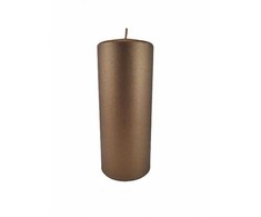 Mondex OPAL MET MAT didelė parafino cilindrinė žvakė 7x17,5 cm ruda
