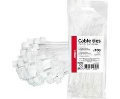 Balti kabelių raiščiai 3,6 × 150 mm, 100 vnt. amio-04308