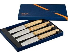 Opinel stalo peilių rinkinys Facette, 4 vnt., alyvuogių mediena