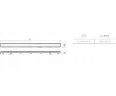Lubinis šviestuvas GTV Vandeniui atsparus šviestuvas HAGEN LED 136, T8 LED, G13, AC220-240V, 50/60Hz, IP65, PC/PC