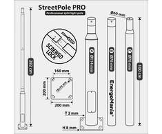 Opti Apšvietimo stulpas 3 m STREETPOLE-PRO/3M EnergoMania