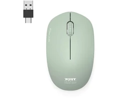 „Port Designs PORT CONNECT“ belaidė kolekcijos pelė, USB-A ir USB-C adapteris, 2.4 GHz, 1600 DPI, alyvuogių spalvos