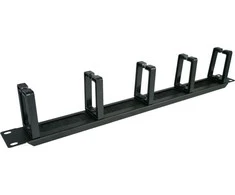 Alantec PK048 1U 19" kabelių laikiklis su šlifuotu tarpikliu, 5 plastikiniai laikikliai