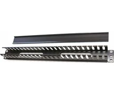 Oem 19" įrišimo skydelis 1U, metalinis su plastikiniu dangteliu, 40x50mm, praleidžiamasis, juodas