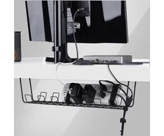 Organizer StarTech Cable Tray Under Desk – 61.5 cm – Metal Channel Basket – Juodas
