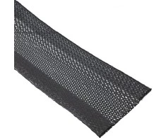 Organizacija InLine ® Kabelio apvyniojimas, audinio laikiklis su kabliu ir kilpa, 1m x 25mm skersmens, juoda