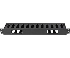 Lanberg Cable Organizer 19" 1U plastikinis dėklas su A tipo dangteliu, juodas