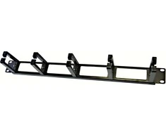 Oem 19" įrišimo skydelis LEXI-Net 1U, 5x plastikinė rankena 40x60mm, praėjimas, juoda