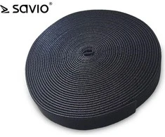 SAVIO Organizer for cables, Tape, Velcro, Juodas, 10m OC-01/B 1 pc