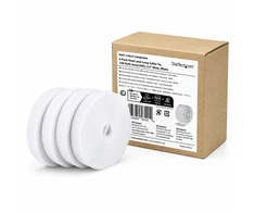 Organizatorius StarTech 4,6 m lipnios juostos ritinys, 4 vnt. paketas / kilpinis kabelių rišiklis – 0,5 col. pločio (HKLP1505WH4PK)